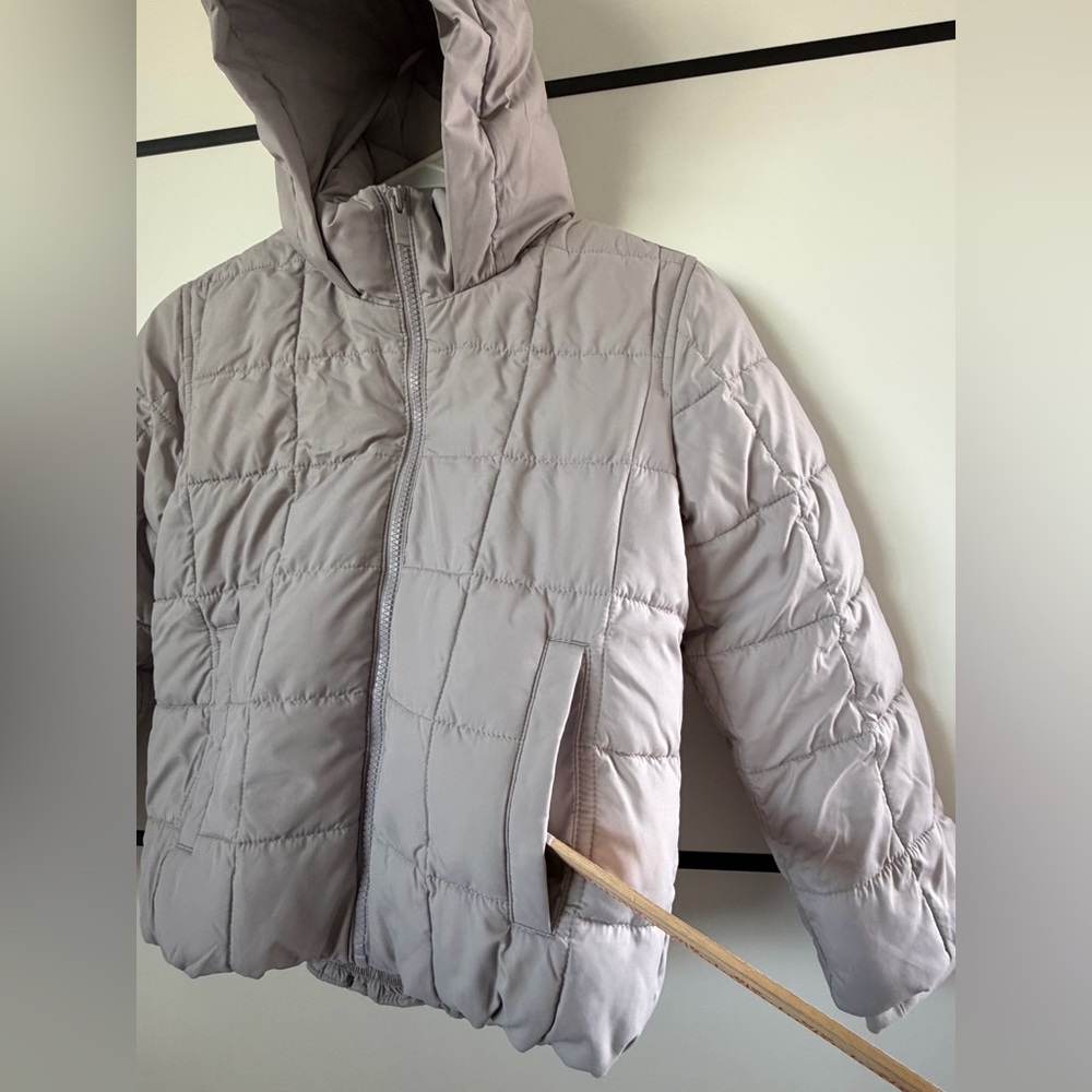 Abercrombie Kids Girls Puffer Jacket Size 7/8 Gray –Water-Resistant – Pre-Owned - Picture 3 of 16